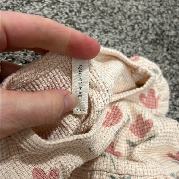 Quincy Mae Pink and Cream Floral Diaper Cover Set - Picture 2 of 4